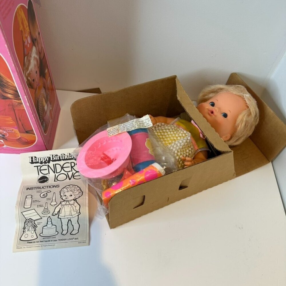 VINTAGE 1975 Mattel Happy Birthday Tender Love Doll NIB Rare New In Box - Picture 4 of 10